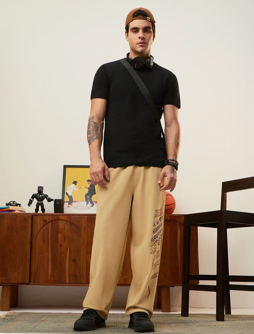 Ananta: Sanskrit Serpent Heavy-Gauge Sand Joggers