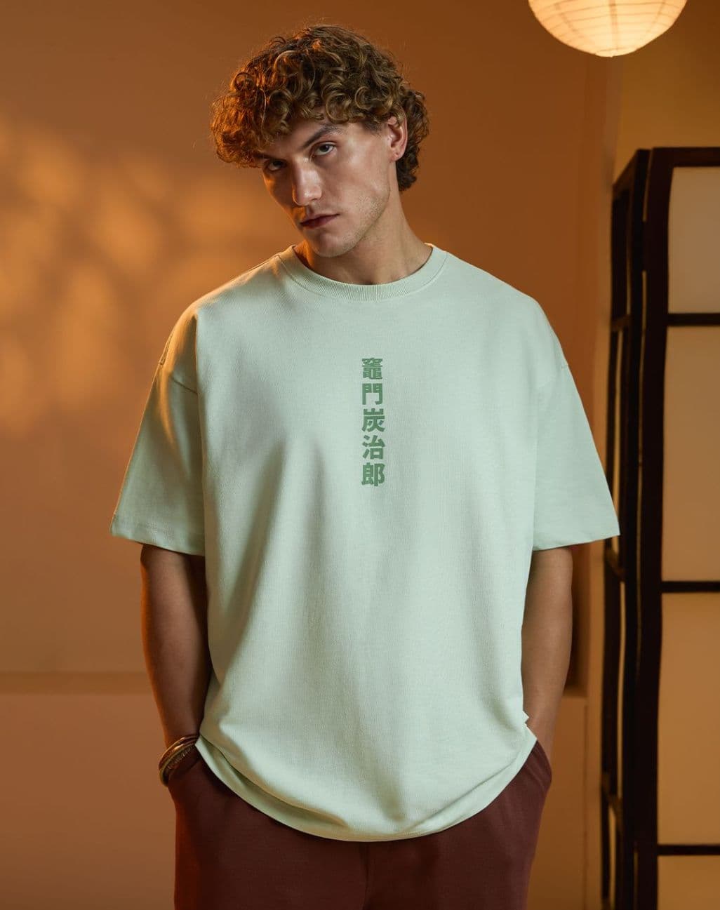Demon Slayer Tanjiro Kamado Mint Green Oversized Tee